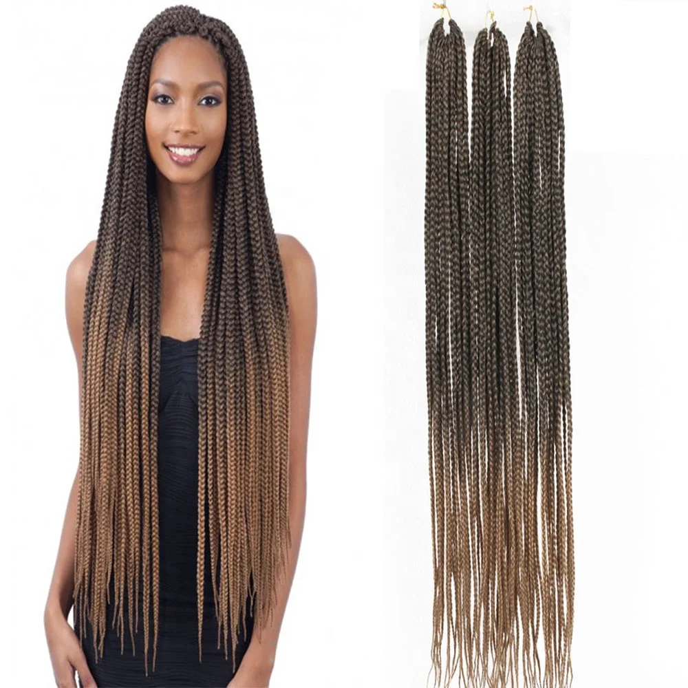 

long Box Crotchet Braids Ombre Braiding Hair Braids synthetic Hair Extensions small Senegalese Twist Hair