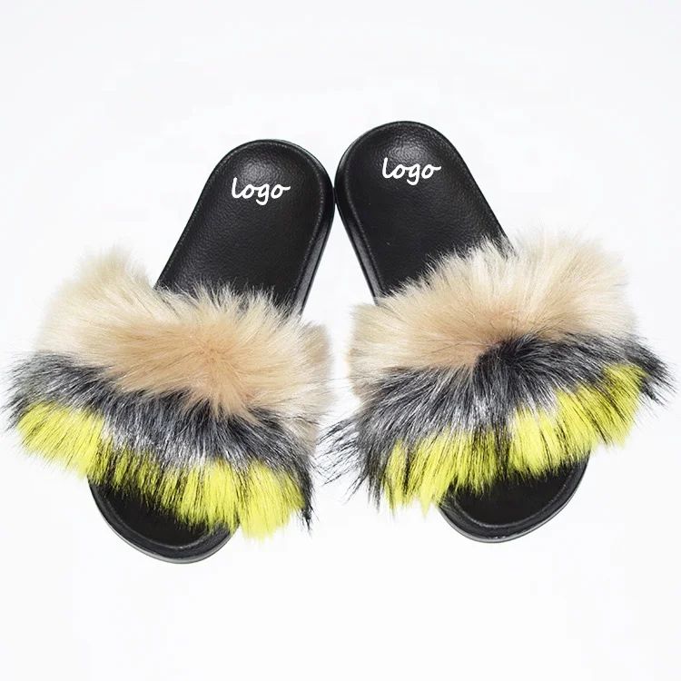 

Warm Fluffy Slippers Women Cozy Faux Fur Cross Indoor Floor Slides Flat Soft Furry Shoes Ladies Female Flip Flops