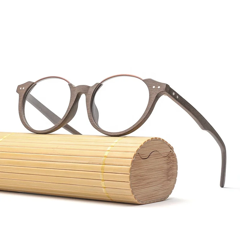 

Brand retro eyebrow wood grain circular glasses frame European and American personality myopia glasses frame, Custom colors
