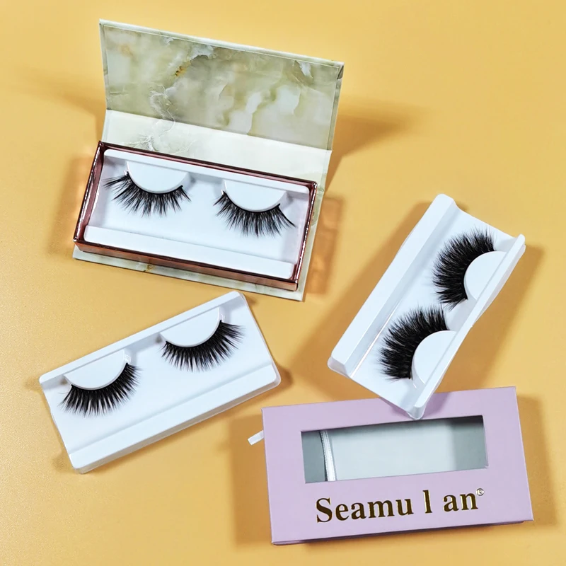 

Custom Packaging Wholesale Real Mink Fur Black Band 3D Mink Lashes From Qingdao