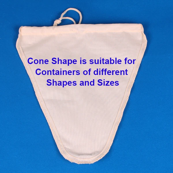
BOSI 28 * 30 CM Cone Shape Organic Cotton Nut Milk Filter Bag Easy To Clean Easy To Use Nut Milk Bag For Celery Juice Oat Milk 