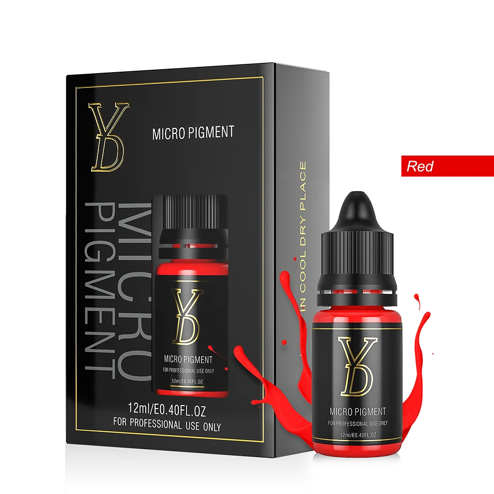

Best Sell YD 12ml Liquid Microblading Pigment Micropigmentation Ink Permanent Tattoo for Lip Training (Red)