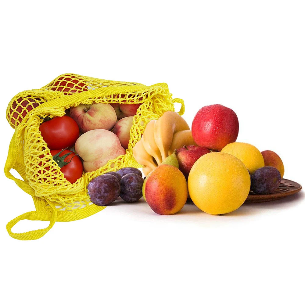 

Fruit vegetable shopping mesh bag reusable tote grocery cotton net bag