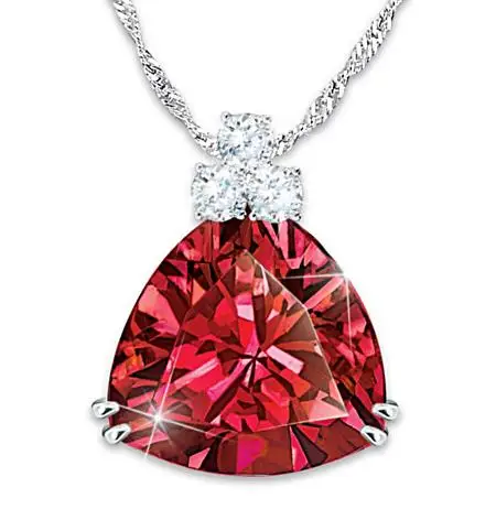 

2021 New Product Wholesale Red Crystal Heart Shaped Lady Jewelry Necklace Jewelry
