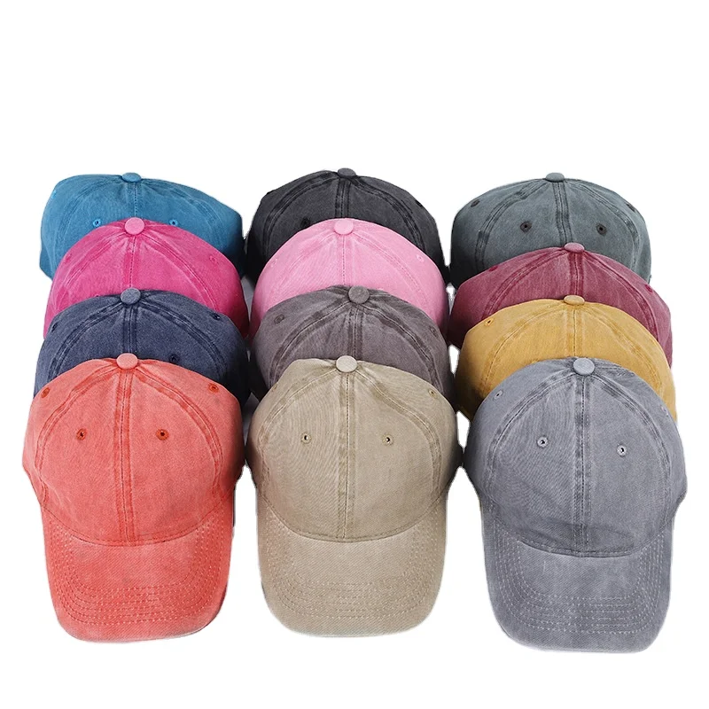 

HBA15 Custom vintage caterpillar sport brushed wash Cotton Gorros beisbol Patch Distressed Baseball Caps Dad Hat