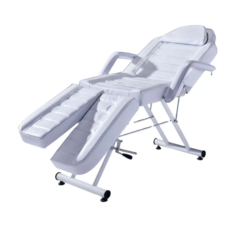 

Hot Selling Simple White Salon Furniture With Wired Handset adjustable Beauty Bed