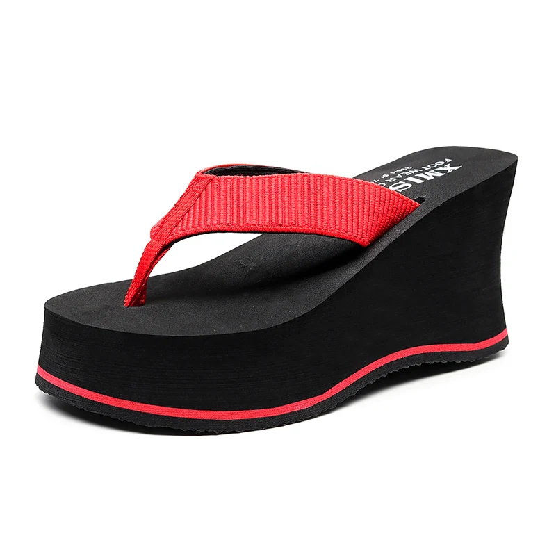 

Women Fashion high heel wedge Slippers Women flip flop, Customized color