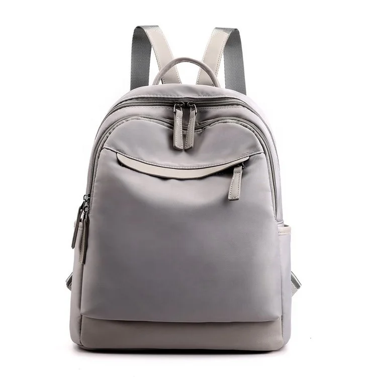 

Low MOQ Leisure Ladies Nylon Back Packs Laptop School Bag British Style Backpacks From China, Grey