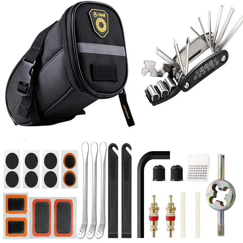 

16 in 1 Multifunctional Portable Bike Bicycle Repair Tool Kit with Mini Pump