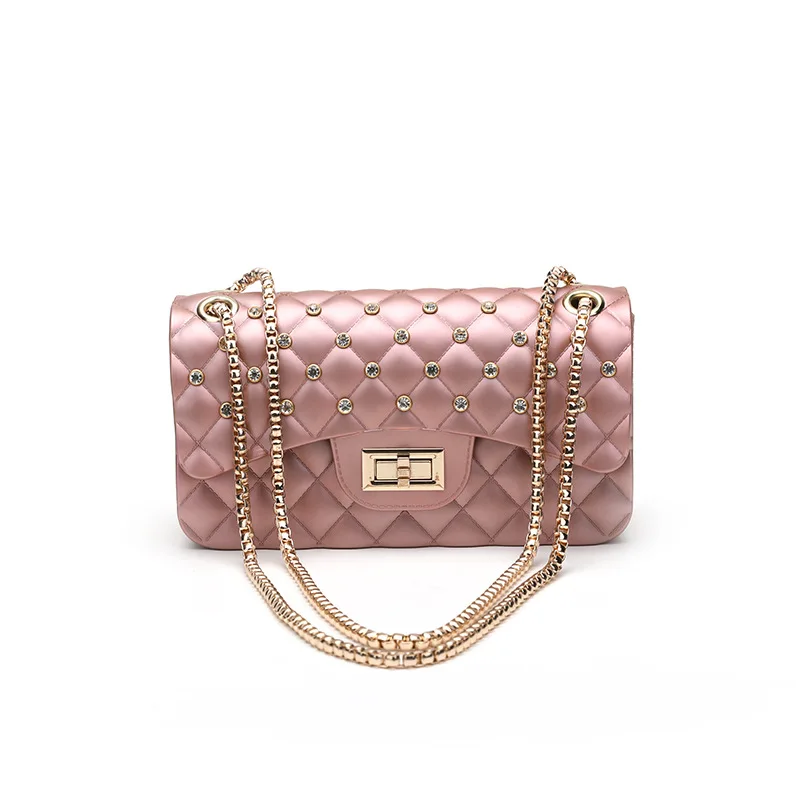 

2021 Summer New Fashion Rhombus Jelly Bag Shoulder Messenger Small Crossbody Bag