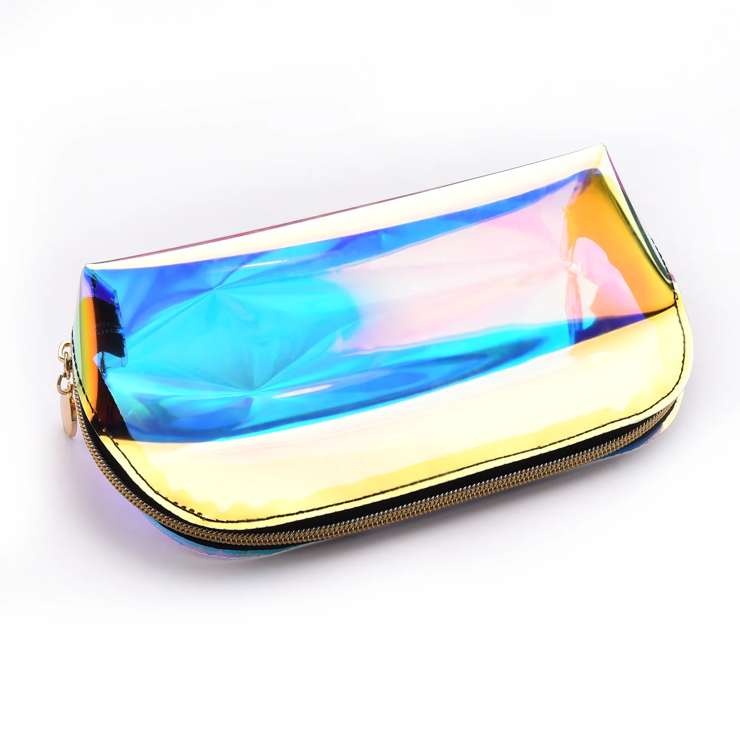 

Holographic Clear Travel Toiletry Makeup Bag Iridescent Cosmetic Brushes Case for Women Small Transparent Cosmetic Bag