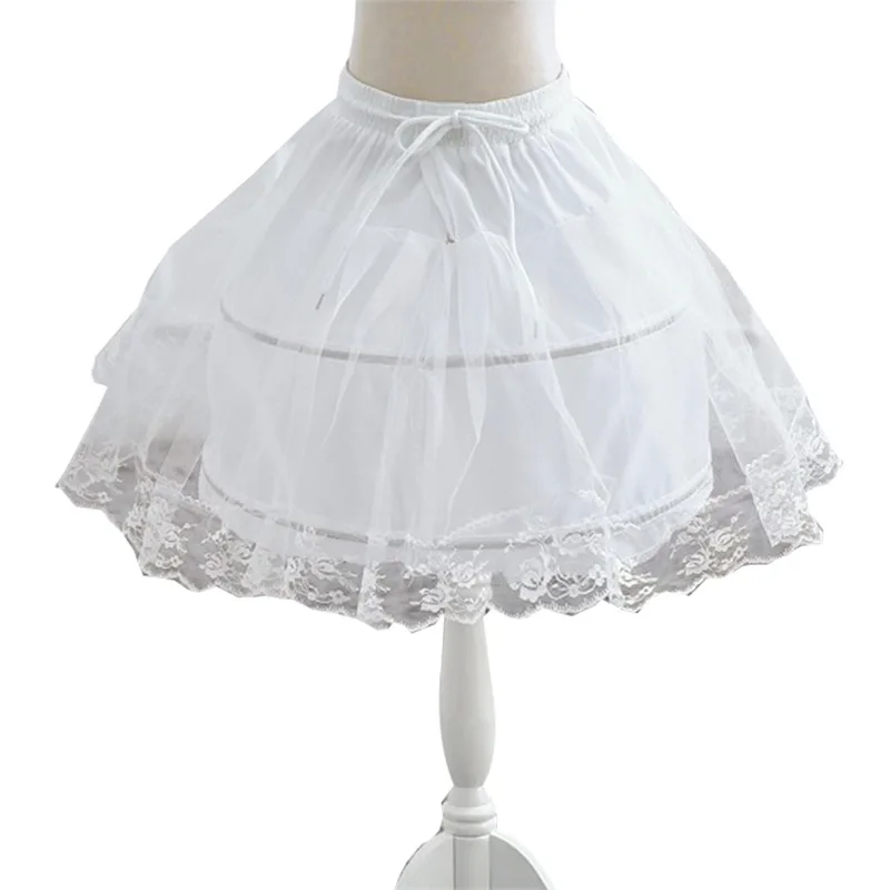 

S130A Wholesale factory Adjustable soft sister bust cosplay daily fish bone Lolita skirt petticoats, White