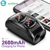 Eonline Wireless Earphone 2600mAh power With Lights Mini In-ear Wireless Stereo automatic matching Earbud with Mic Headphone