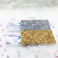 

Rhinestone Eyelash Packaging Box Custom Bling Glitter Eyelash Box For 5D Mink Eyelashes