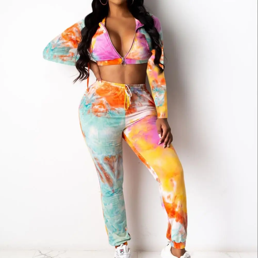 

HXZC0232 Hi-Heart New arrival sport women two-piece set+Fashionable printed long sleeve two-piece set