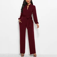 

Latest Fashion Design Women Casual Loose Fit Wide Leg Pants One-Piece Pants Sexy Ladies Jumpsuit