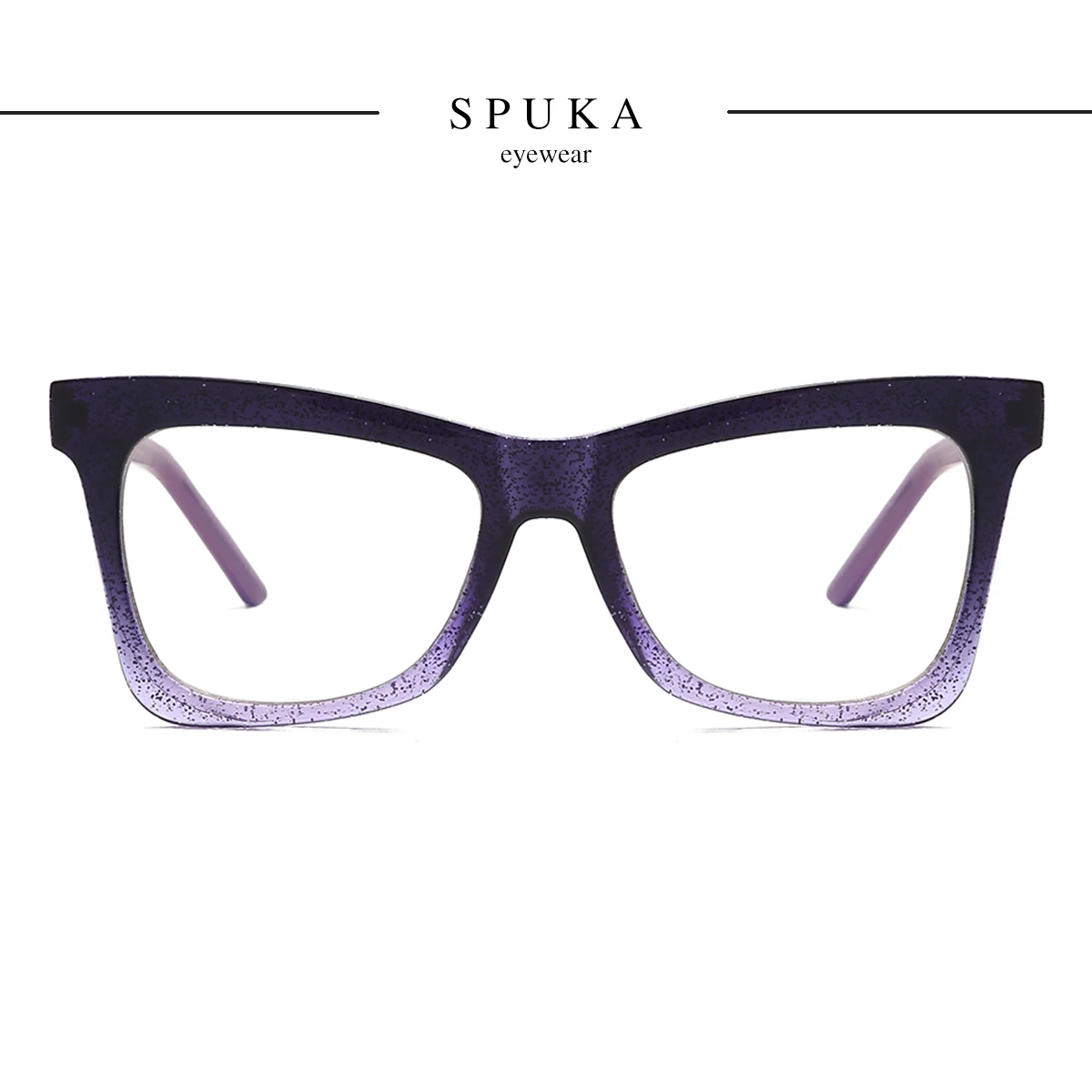

SPUKA 2042 Shining Cat Eye Gradient Glasses Frames Spring Hinge Women Eyewear TR90 Anti Blue Light blocking Glasses, Photo shows/custom