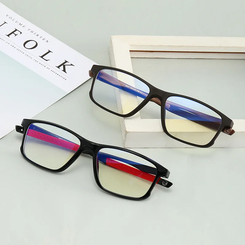 

New Trendy Sports TR90 Frame Aluminum Magnesium Feets Anti-blue Light Glasses Equipped with Myopia Men's Computer Frame Glasses