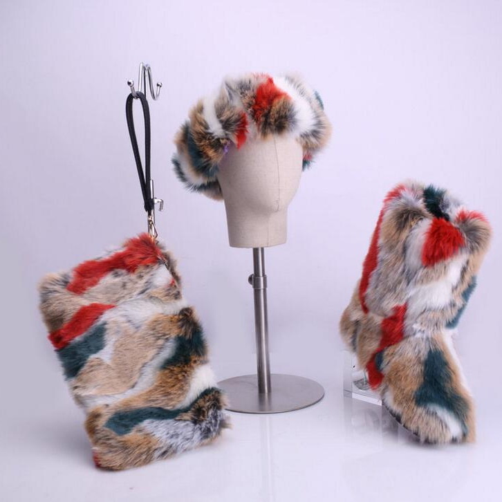 

American Outside Footwear Plush Snow Boots with Matching Faux Fur Purse Bags Headbands, 24 colors