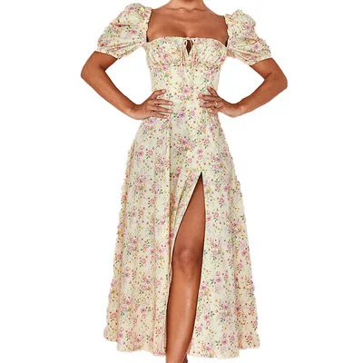 

IHJ4481 Women's 2021 summer hot-selling floral halter strap long dress