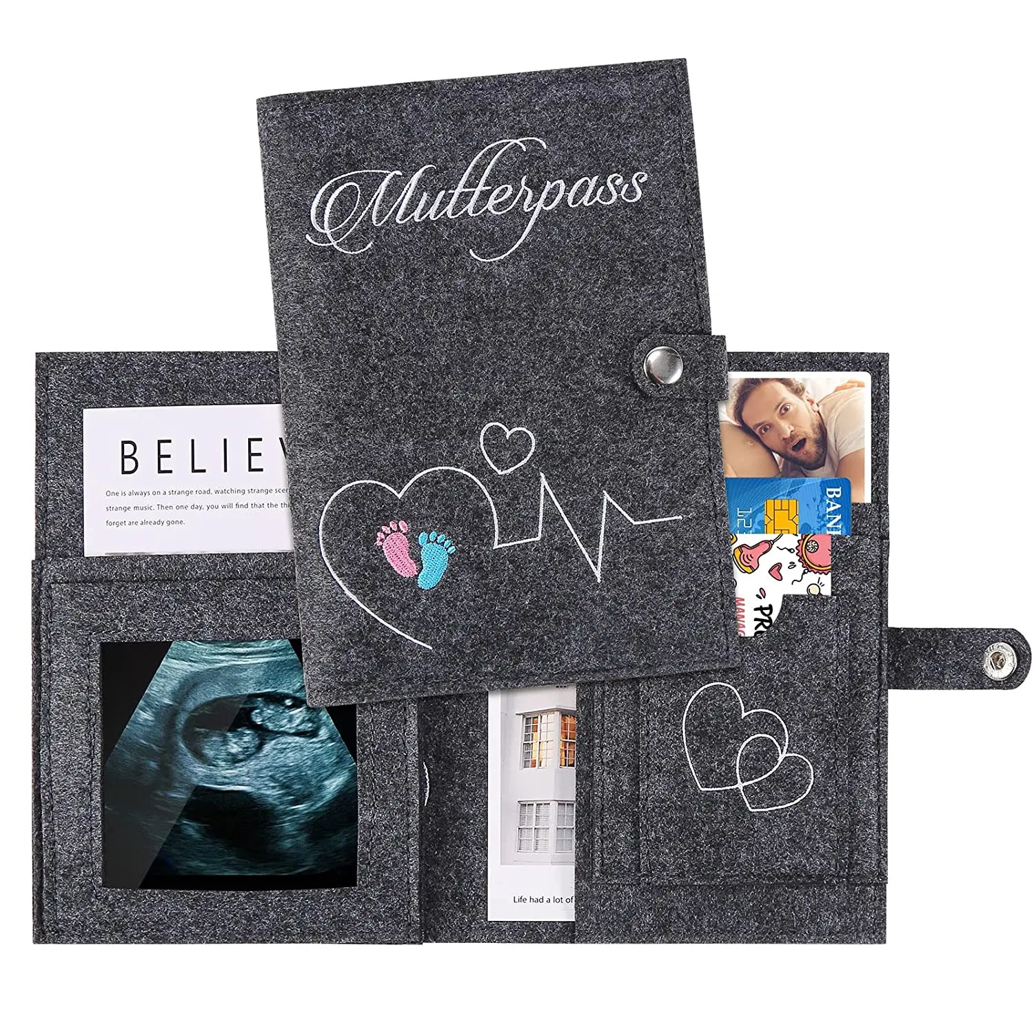 

New Embroidered designer pvc window mutterpass wool felt wholesale mother custom sublimation passport cover, Customized color