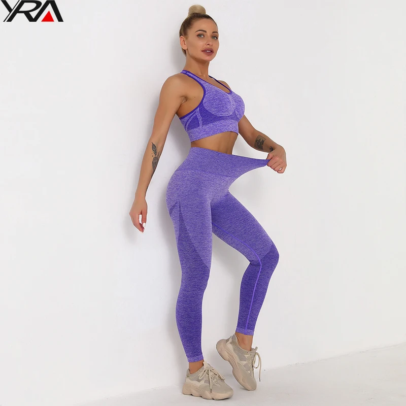 

2021 wholesale womens fitness apparel yoga suit sport wear seamless bra high waist gym leggings