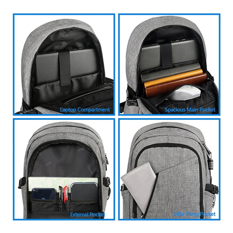 
Wholesale New Arrival High Quality waterproof USB phone Charging teens Laptop school Backpack 