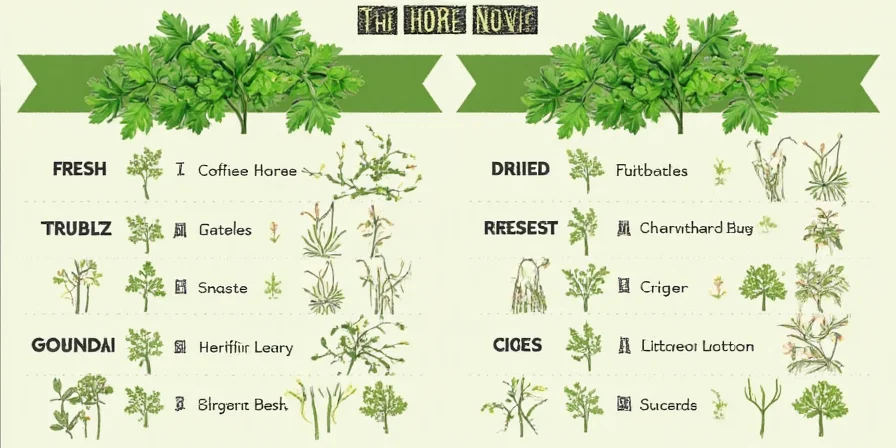 Comparison of fresh and dried parsley