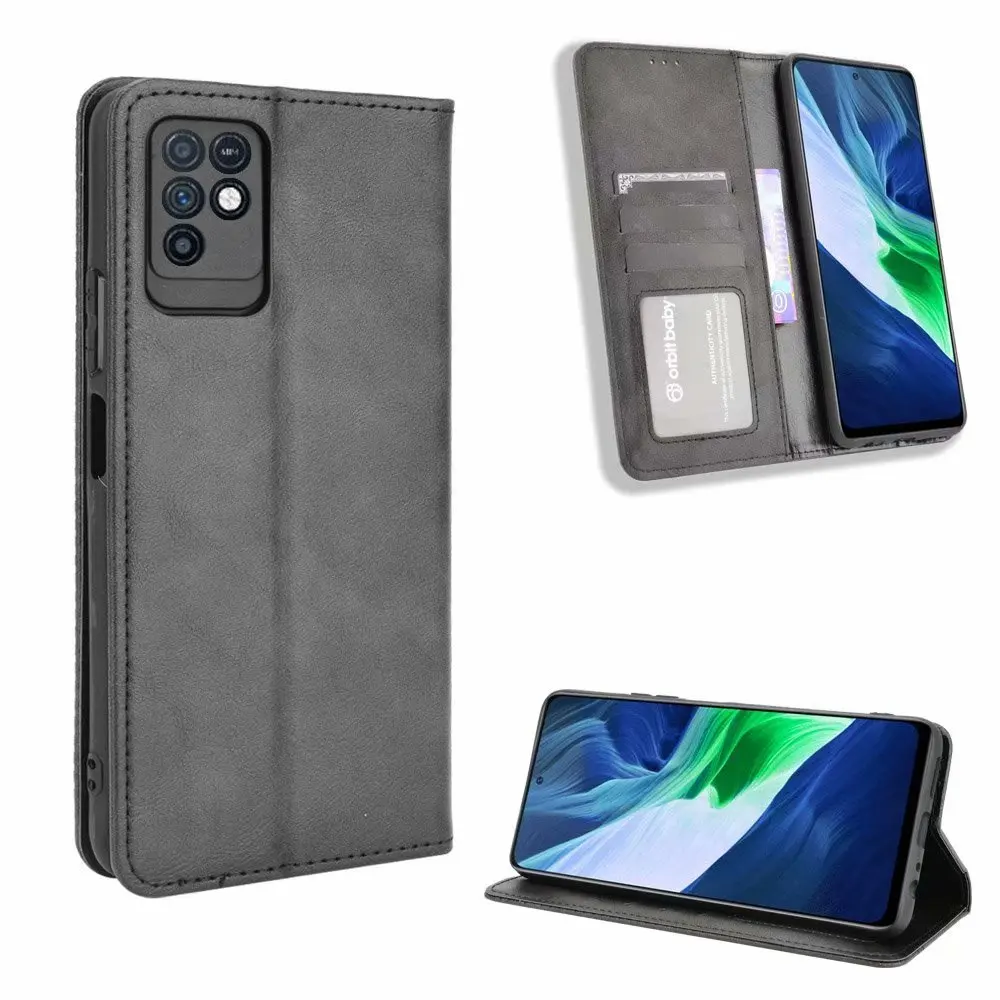 

Retro Flip Wallet Leather Case Cover For Infinix Note 10, As pictures