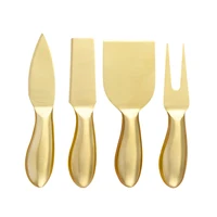 

Wholesale 4 Pieces Silver Gold Cheese Cutlery Set 304 Stainless Steel Cheese Knife Set