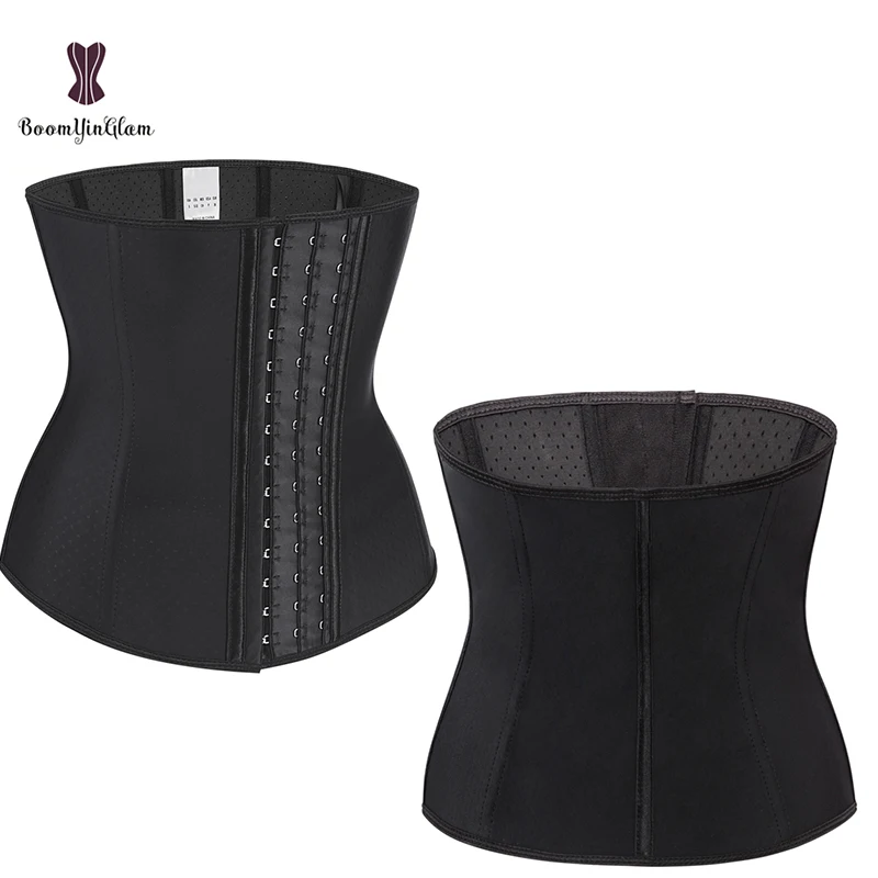 

Pure Black Long Troso Waist Shapers Women's Breathable Colombians Girdle XXS Waist Trainer Corset With 9 Steel Bones