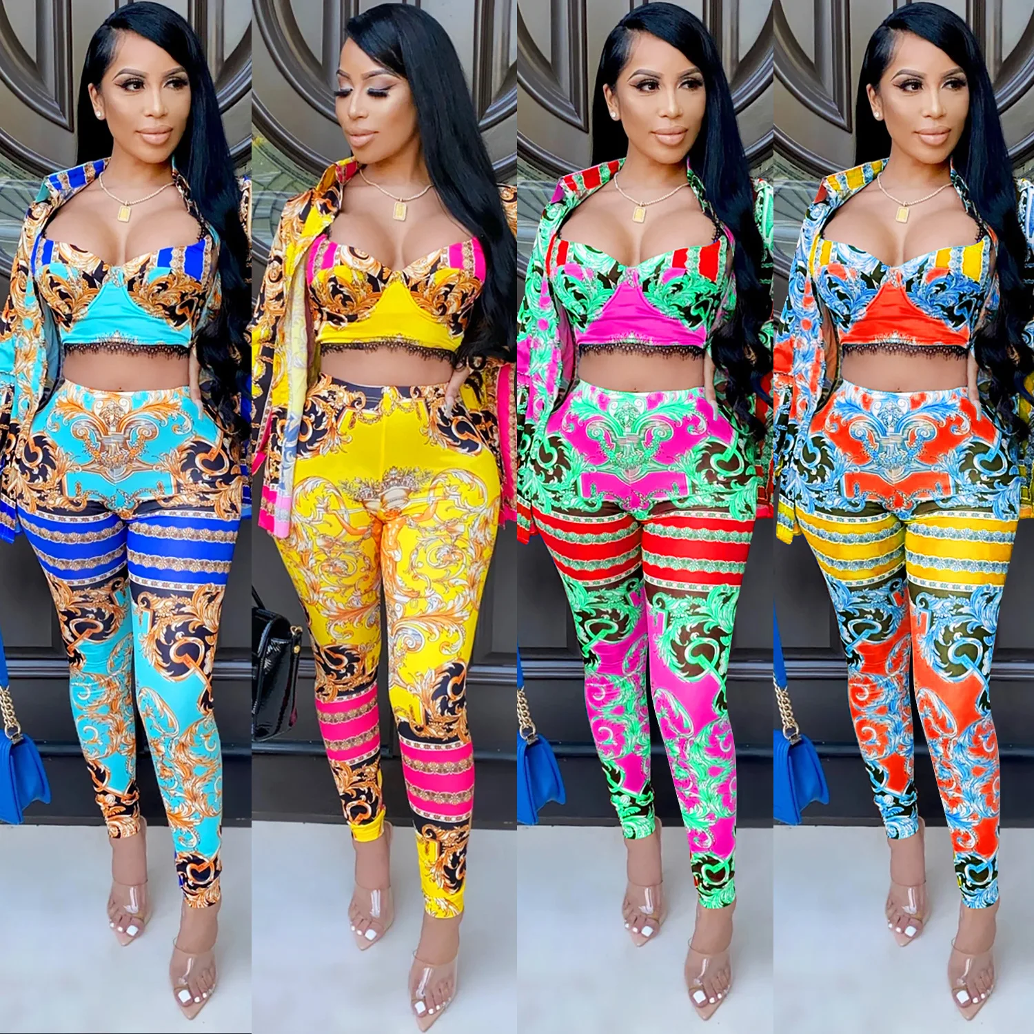

Ready to ship fall 2021 women clothes africa clothing plus size casual 3 piece sets women