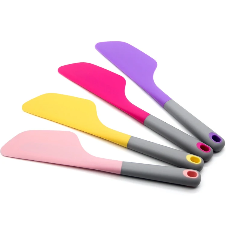 

A987 Silicone Baking Scraper Non-Stick Kitchen Spatula Ice Cream Scoop Mixer Cake Butter Mixing Tool Kitchen Pastry Scraper, Yellow,red,pink,purple