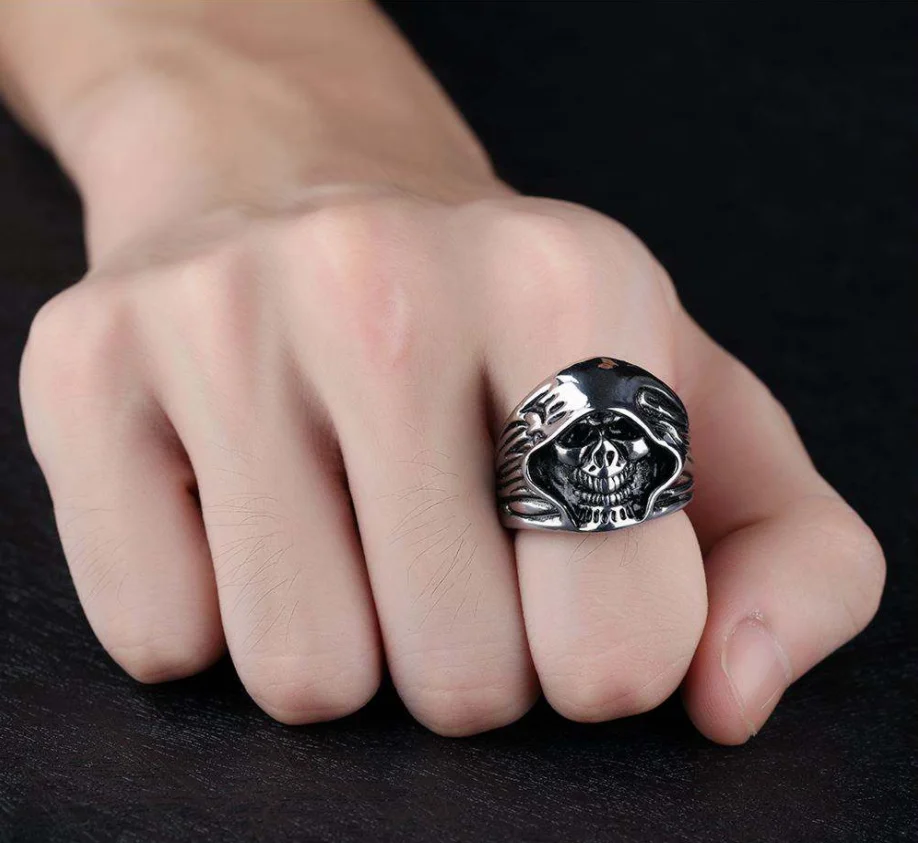 

Mens Super Cool Personalized Stainless Steel Punk Skull Rings