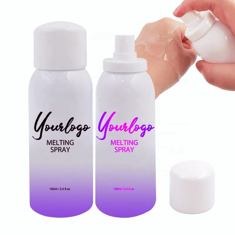 

Private Label 100ml PH Balanced Vegan Hair Style Wig Adhesive Temporary Hold Glueless Melting Spray For Fasten Protect Lace Edge