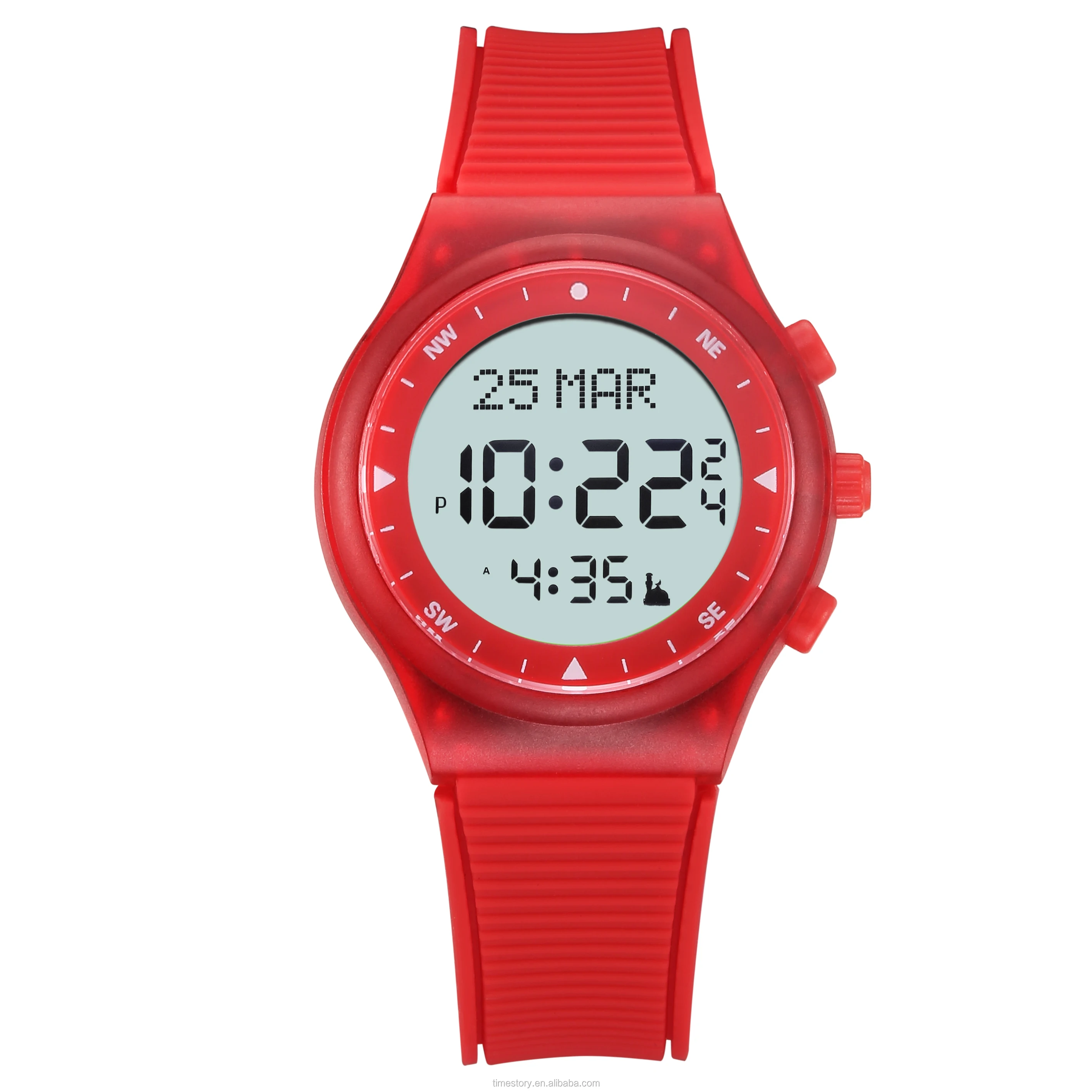 

Muslim Azan Arabic religious gift Holy Quran bookmark Hijri date calender digital water resistant watch, Many colour