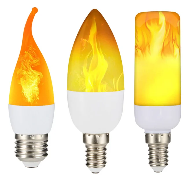 

top quality holiday decorative candle 3W 85-265V led fire light bulb