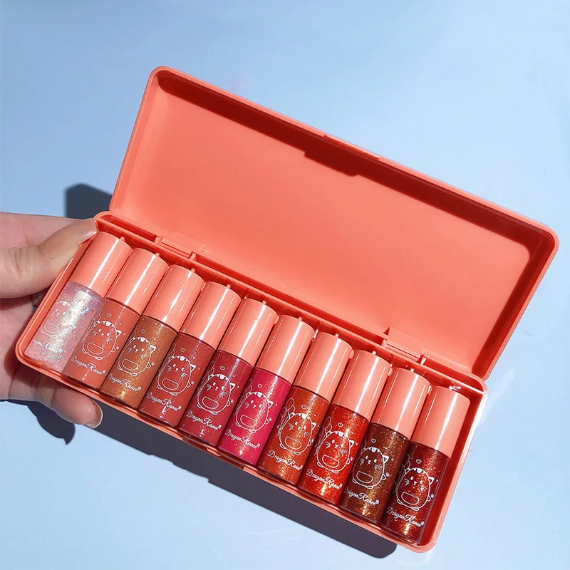 

10 PCS/ Set New Moisturizing Makeup Shimmer Shiny Lipgloss Nude Lip Gloss