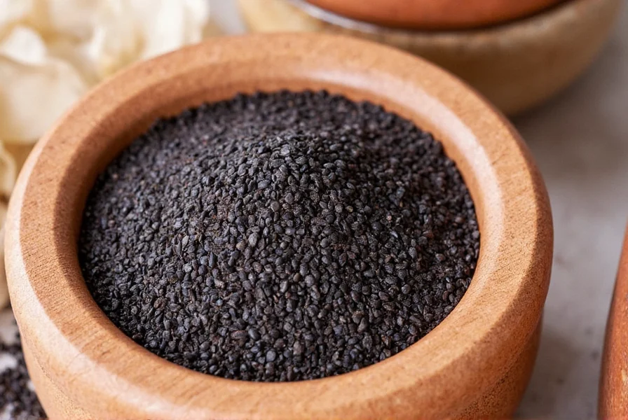 Hummus topped with black seeds and olive oil
