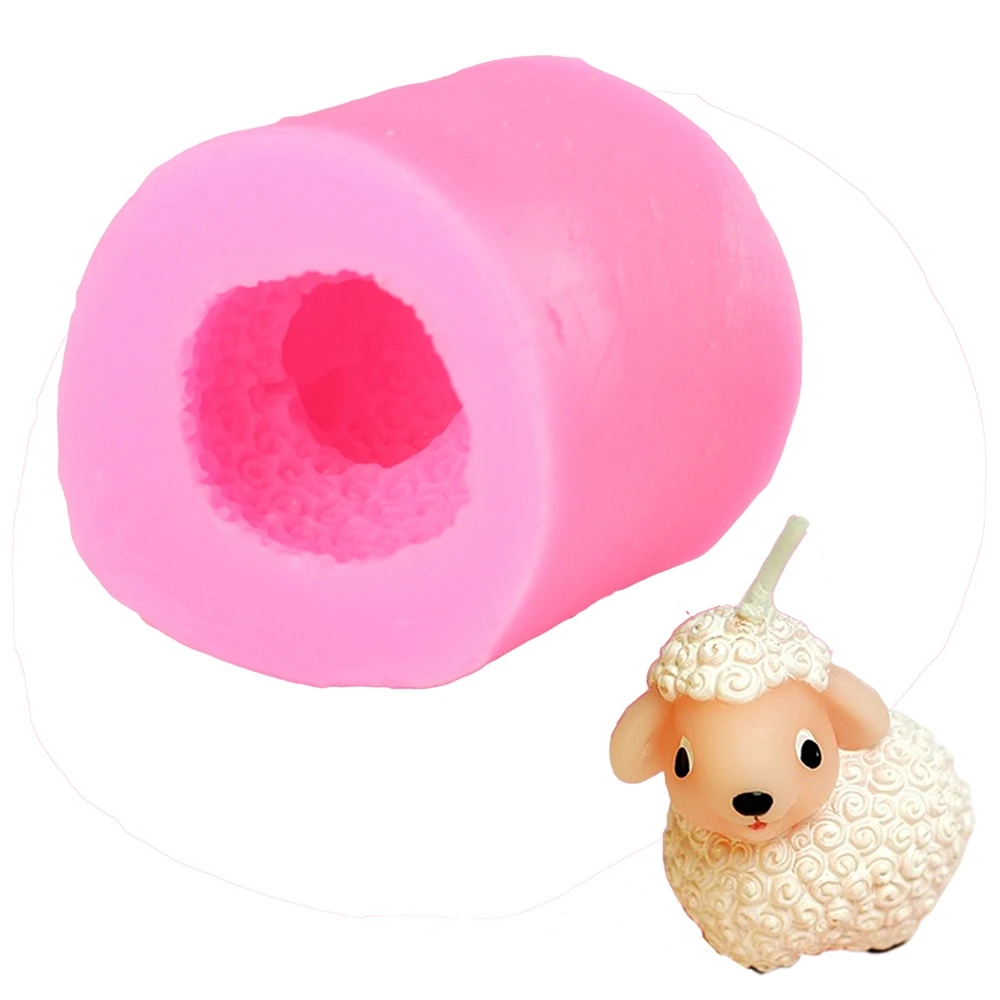 

B-3013 Food grade silicone mold 3D handmade sheep design soap mold silicone candle mold DIY handmade candle mould, Pink/customize according to the buyer