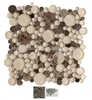 Bubbles Dark Emperador Circles Marble & Glass Mosaic Tile