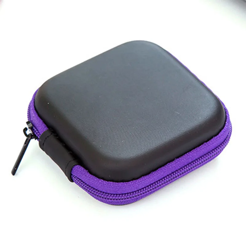 

Square Cute Case for Earphone Headphone Earbud Hard Protective Carrying Case Bag Mini Zipper Storage Box Earphone wire Bag
