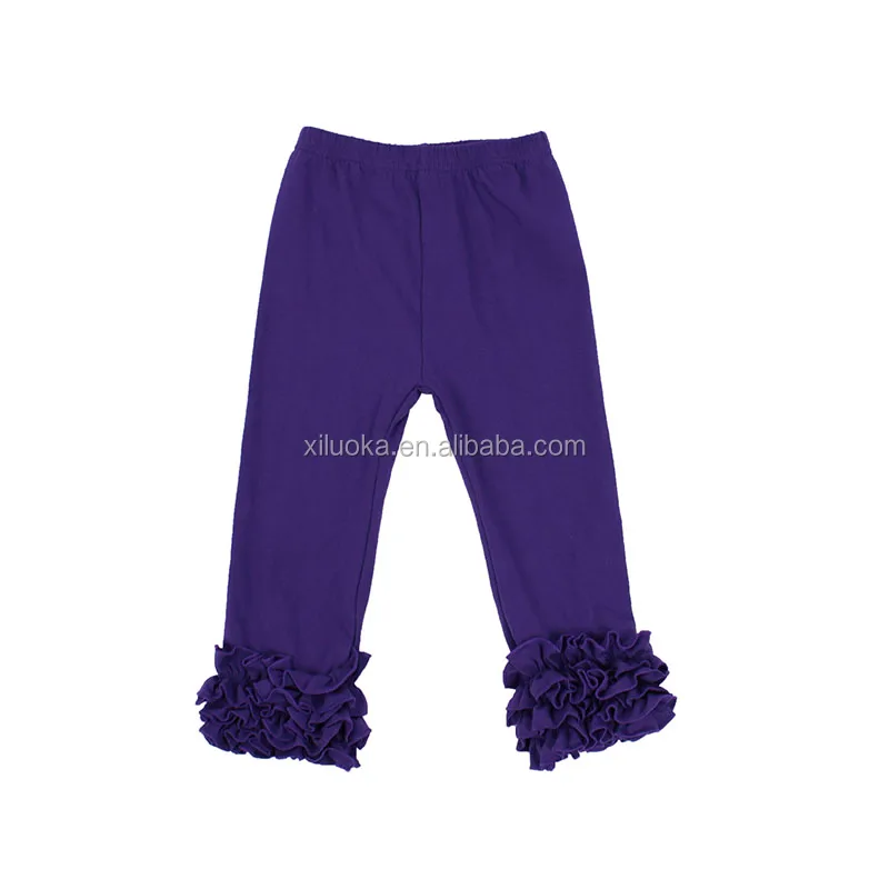 

Wholesale Ruffle Pants Baby Bell Pants Purple Soild Children Clothing Toddler Leggings Baby Pants, Picture