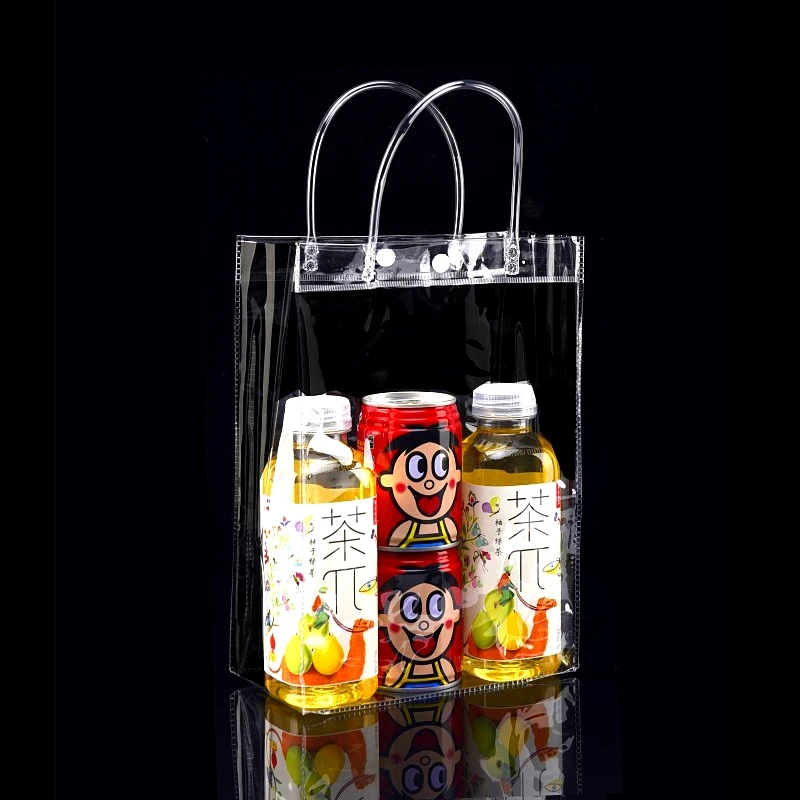 

Custom Transparent clear pvc shopping bag with handle beach pvc tote bag, 10 colors