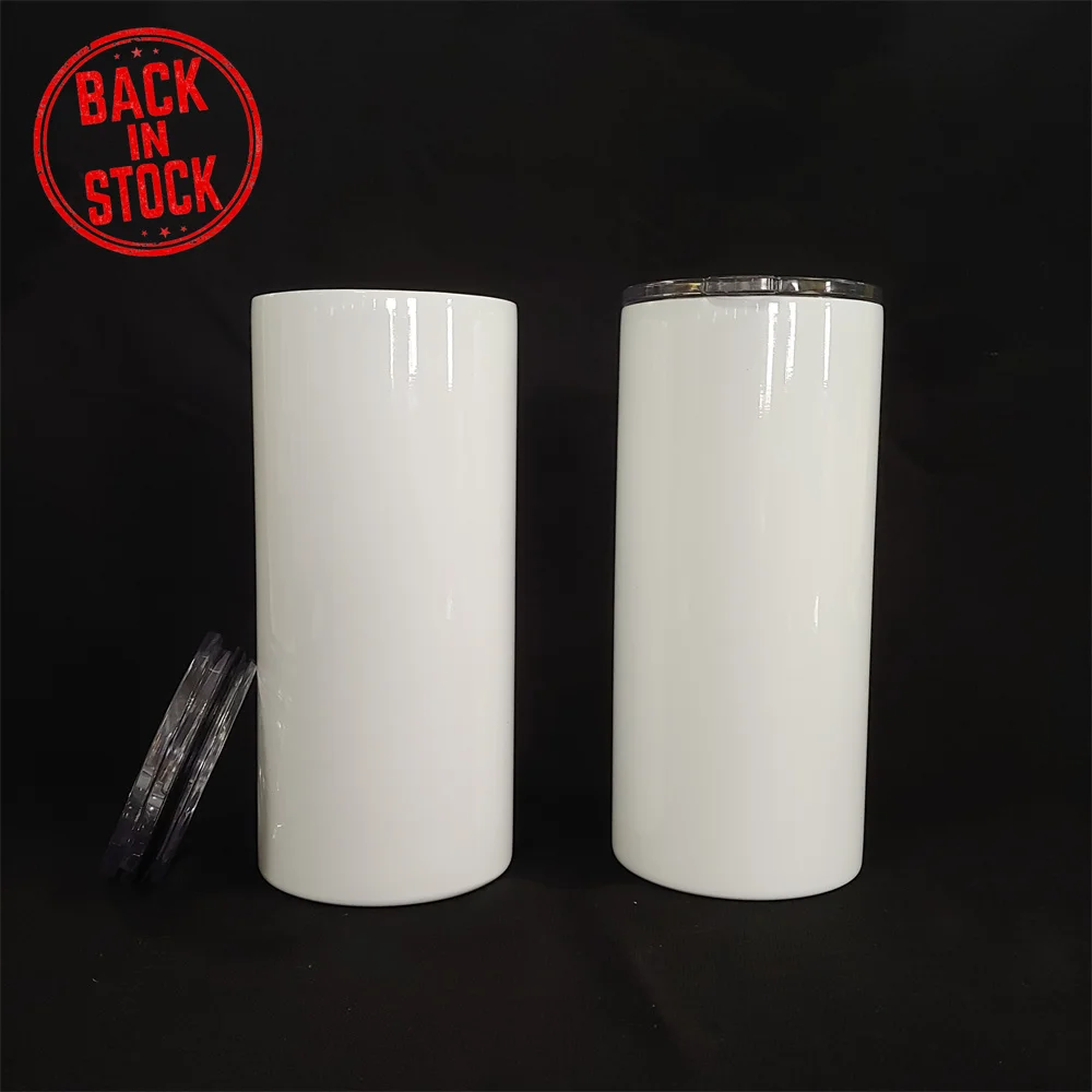 

Ready to ship S004 660ml 22oz stainless steel vacuum insulated coffee mug straight sublimation blanks fatty tumblers with lid, White with polymer coating for sublimation