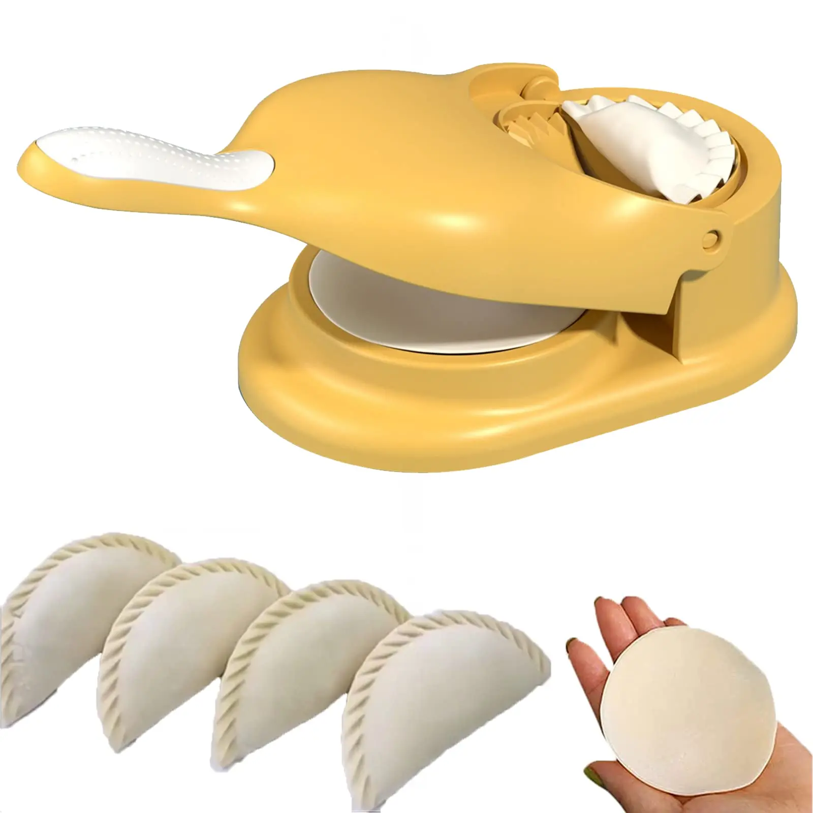 

Home Kitchen DIY Double Head Plastic Manual Dumpling Skin Maker Press 2 in 1 Dumpling Maker Molds
