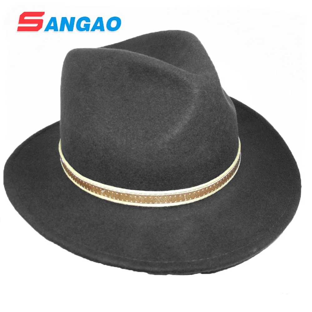 

wholesale men 100% wool snapback hat, Brown