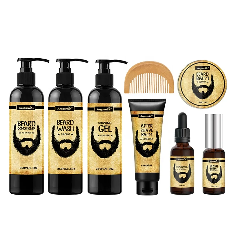

Private Label no sulfate alcohol free natural beard care set for barbershop