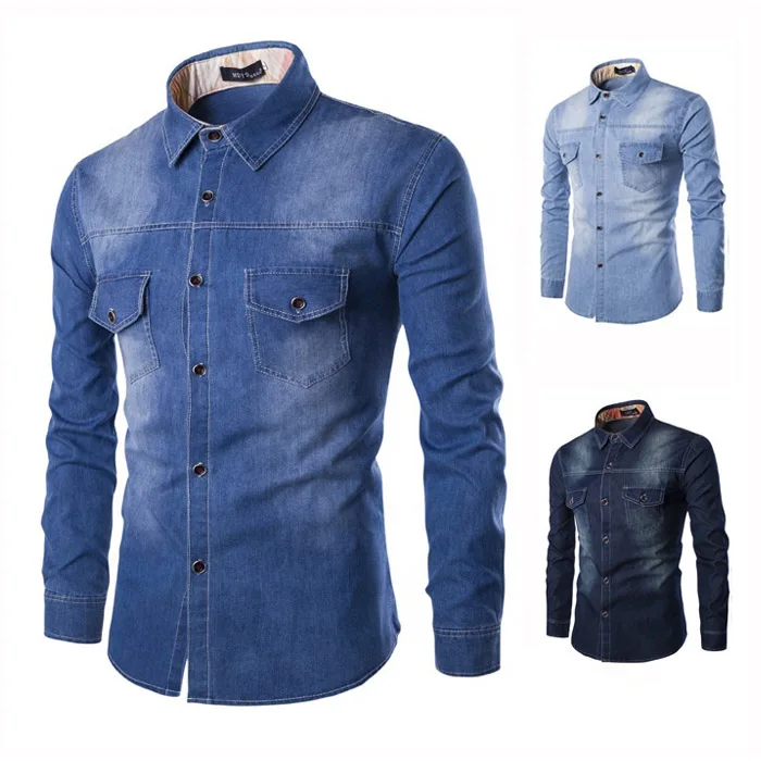 

Wholesale high quality fashion chemise jeans homme, Customized color