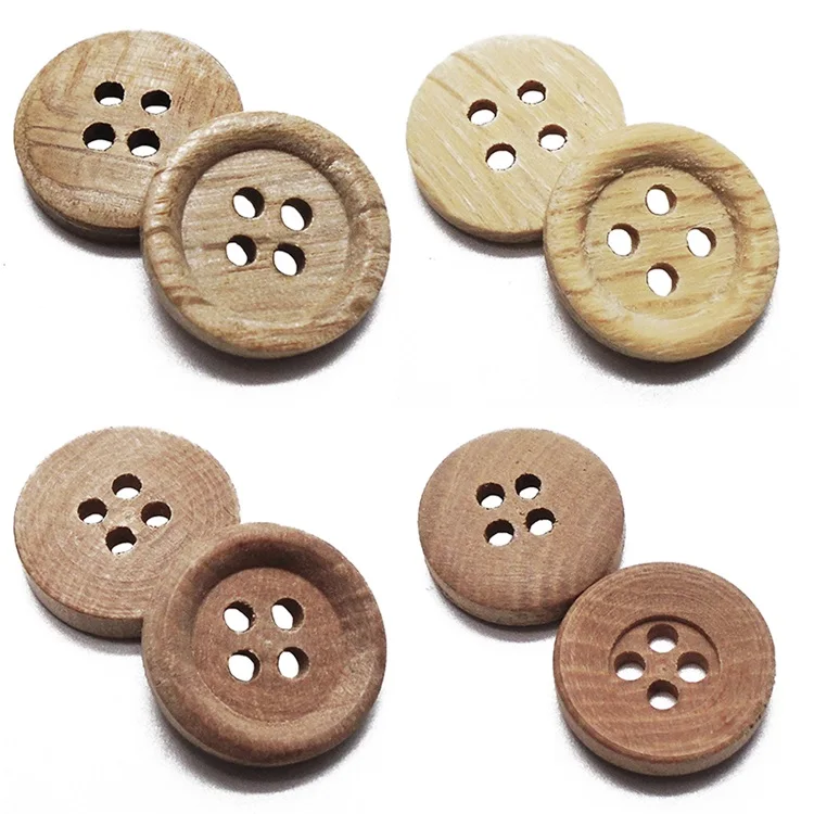 10 Pcs Engraving Tree Shaped Wood Buttons DIY Scrapbooking Sewing Crafts Gift qsbai
